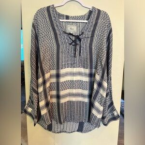 Rails Medium bohemian oversized, long sleeve top V-neck
